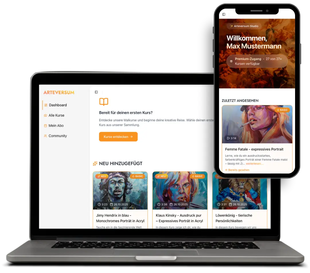 Arte Tarantino Malkurs Mockup