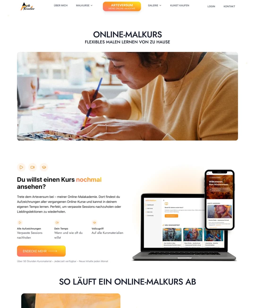 Arte Tarantino, Webdesign | uncamino Referenz