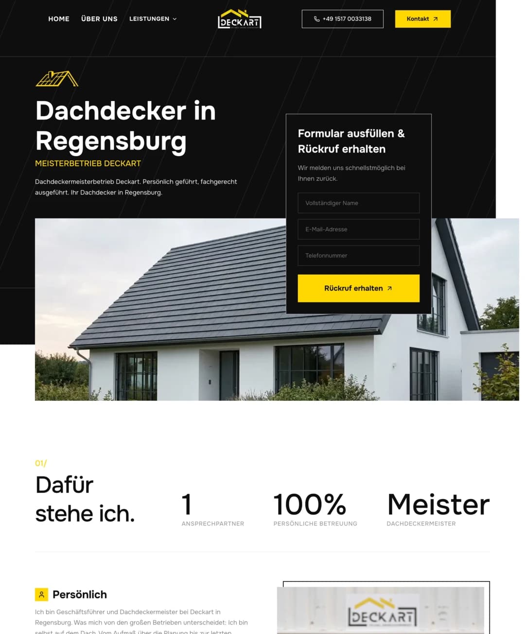 Deck-Art Dachdecker, Webdesign | uncamino Referenz