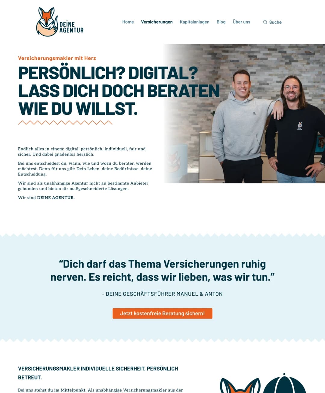 Deine Agentur, Versicherungsmakler | uncamino Referenz