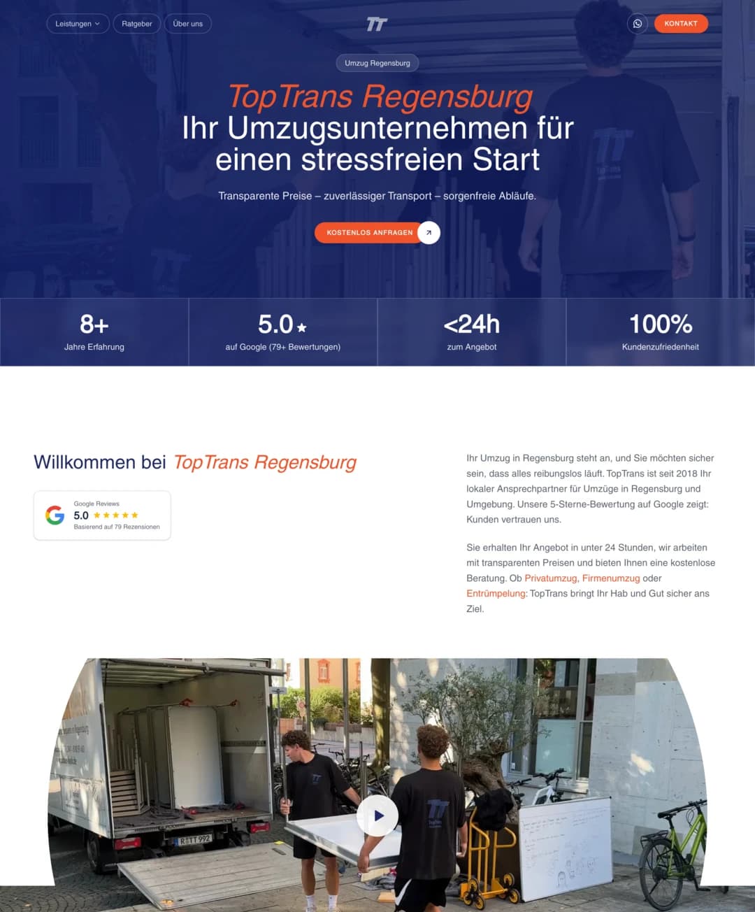 TopTrans Regensburg, In-House Projekt · Umzugsmanagement & Software | uncamino Referenz